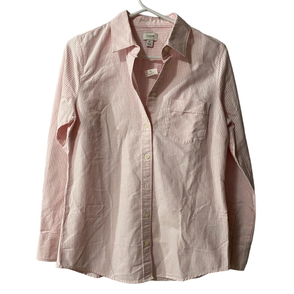 NEW J.CREW PINK SHIRT STRIPED BUTTON DOWN PINK COLOR SIZE S